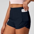 thumbnail image 5 of Hurxie Women's Athletic Shorts High Waisted Running Short Pocket Sporty Shorts Gym Workout Shorts Navy,2XL, 5 of 5