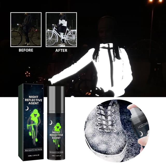 High Visibility Reflective Spray Enhance Nighttime With Bright Reflective Coating Ideal For Cycling Running And Outdoor Activities Easy Application 100ml Light Light Bulb for Posters Glow Decorations