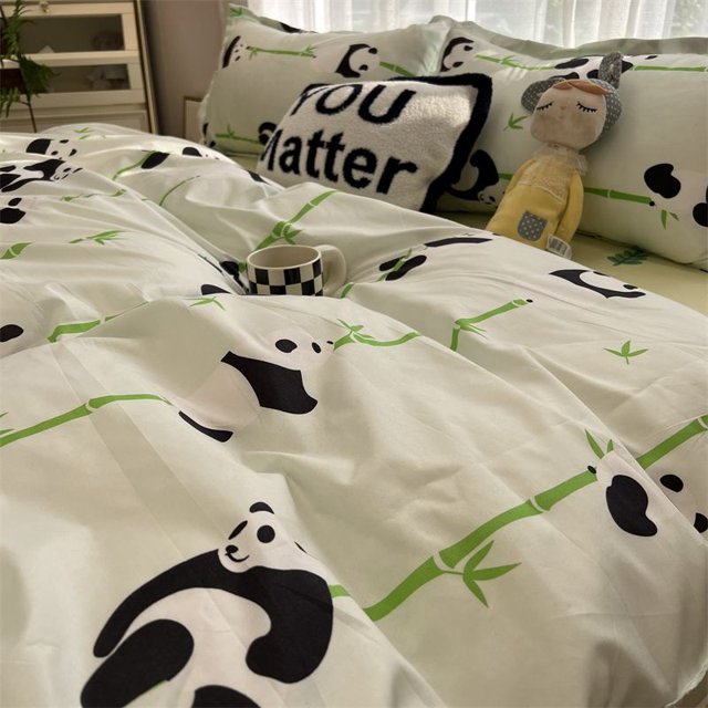 Korean Ins Black Flower Bedding Set Girl Orange Princess Style Sheet Cover Trellis Polyester Soft Bedclothes For Gitls Gift