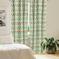 thumbnail image 2 of Ambesonne Tropical Curtains, Minimalist Palm Leaves, Pair of 28"x63", Almond Green Pale Orange, 2 of 4