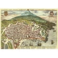 thumbnail image 2 of Hogenberg, Braun 14x11 Gold Ornate Wood Framed with Double Matting Museum Art Print Titled - Catania Sicily, 2 of 4
