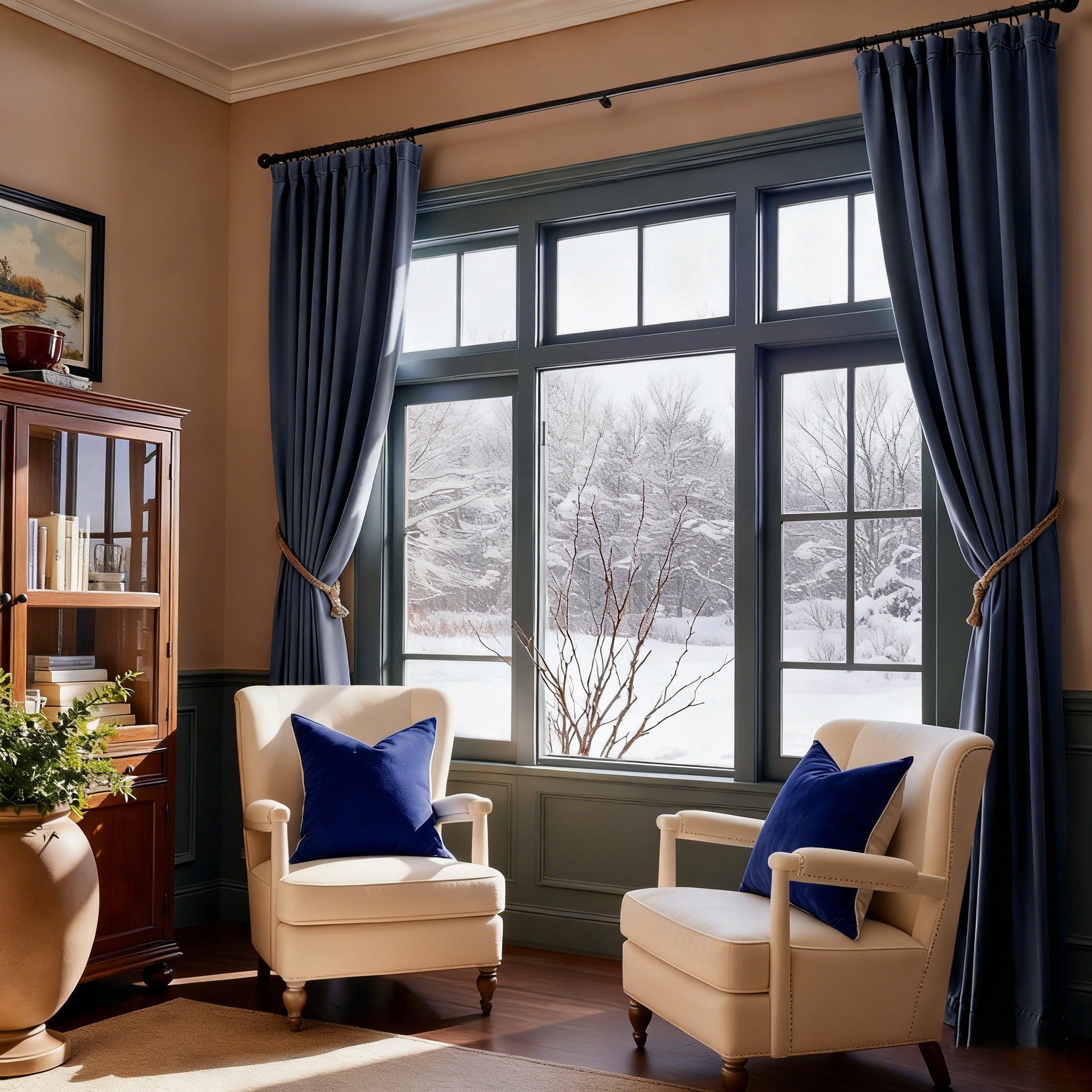 SUSIELADY Velvet Blackout Curtains 96 Inches, 2 Panels, Thermal Insulated Luxury Soft Window Drapes for Bedroom & Living Room, Rod Pocket and Back Tab, 52W x 96L Inches, Slate Blue