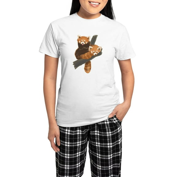CafePress - Red Pandas Women's Light Pajamas - Women's Short Sleeve Print T-Shirt and Pants Light Cotton Pajama Set