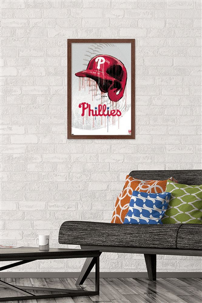 MLB Philadelphia Phillies - Drip Helmet 22 Wall Poster, 14.725" x 22.375" Framed