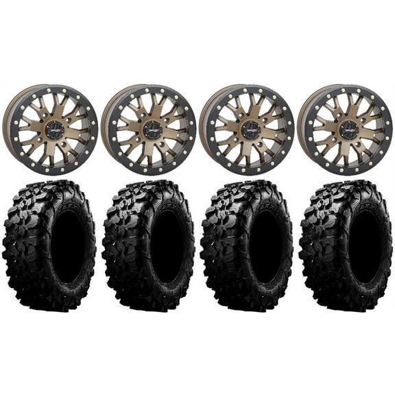 System 3 SB-4 Bronze (6 1) 14" Wheels 32" Carnivore Tires Polaris RZR XP 1000 / PRO XP / Ranger XP 900/1000