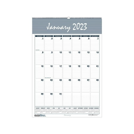 UPC: 0040983303408 | Bar Harbor Recycled Wirebound Monthly Wall Calendar  12 x 17  White/Blue/Gray Sheets  12-Month (Jan-Dec): 2024