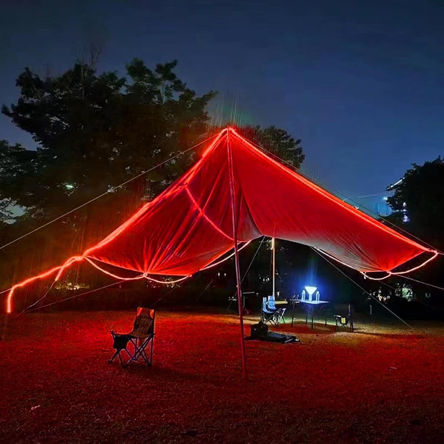 RED Neon Light Strip 18FT Flexible Neon Rope Lights Indoor Outdoor Led Strip Lights Waterproof 120LEDs/M AC 110VPlug and Neon LED Lights for Bedroom Home Commercial Lighting