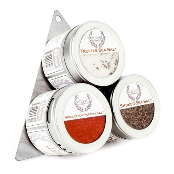 Gustus Vitae Gourmet Finishing Salts Collection - 3 Magnetic Tins
