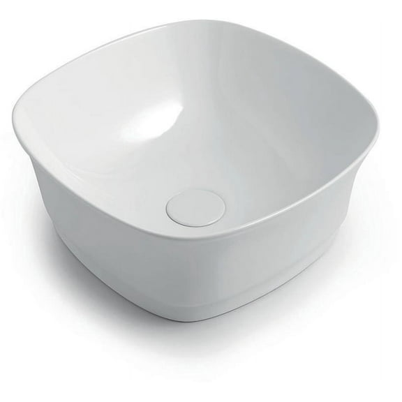 Ws Bath Collections Mood ID 42.42 WG Mood 16-7/8" Square Ceramic Vessel Bathroom Sink -