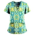 thumbnail image 4 of DPTALR Print Nurse Uniforms For Women,Breathable Patterned Short Sleeve V-Neck Plus Size Shirts Tee Tops With Pockets, 4 of 5