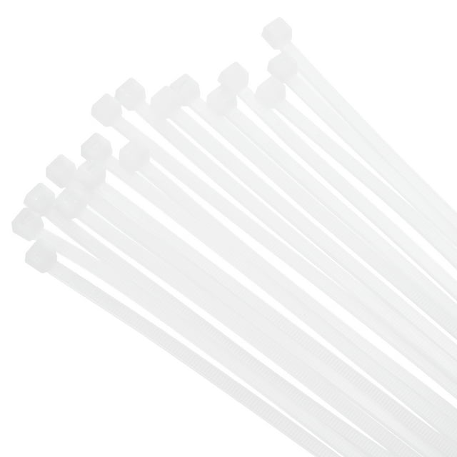Uxcell 100PCS Bridas de Cable de 8 Pulgadas, Bridas de Nylon Autocierre con 50 lbs de Resistencia a la Tracción para Interior y Exterior, Blancas