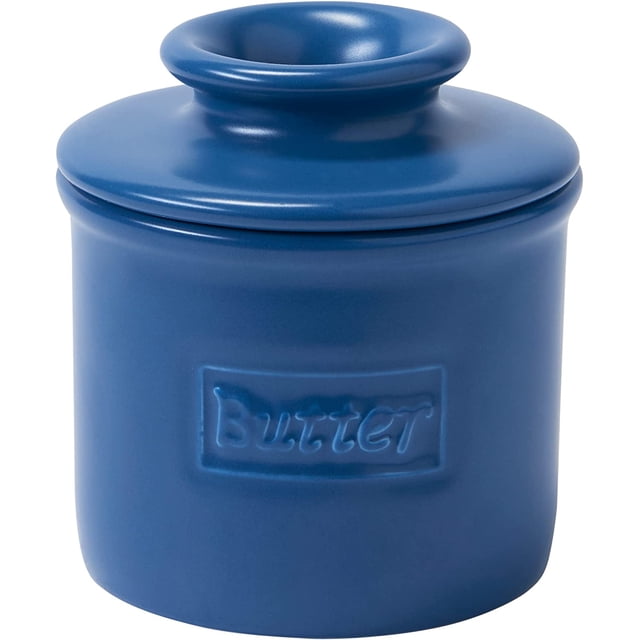 Butter Bell - The Original Butter Bell Crock by L Tremain, a Countertop French Ceramic Butter Dish Keeper for Spreadable Butter, Café Matte Collection, Navy Matte