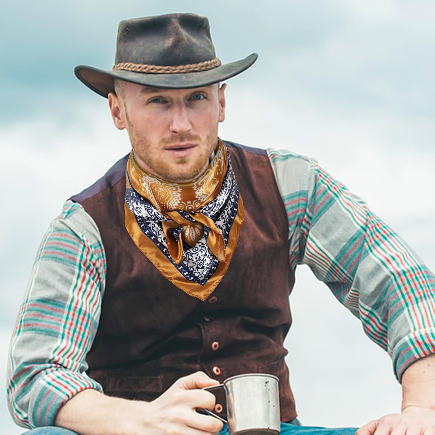 Kalinga Ashok Oversized Infinity Scarf Buckaroo Knot Cowboy