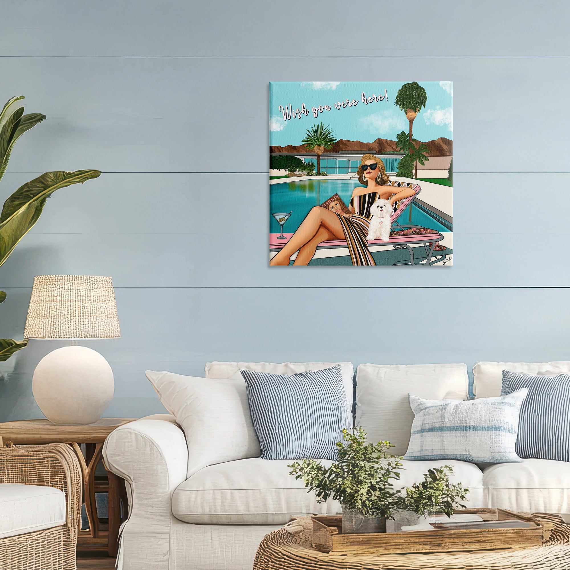 Stupell Industries Wish You Were Here Palm Springs Canvas Wall Art, design by Tara Boone