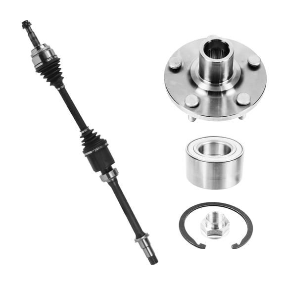 AutoShack Front CV Axle Shaft Wheel Hub Bearing Assembly for Toyota, Camry 2007-2011, FWD L4 2.4L - Passenger Side - Without ABS, 5-Lug