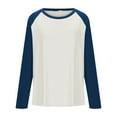 thumbnail image 5 of Frostluinai Womens Long Sleeve Tops Crew Neck Color Block Raglan T Shirts Casual Dressy Business Work Shirts Loose Fit Going Out Tees with Pocket, 5 of 7