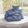thumbnail image 5 of U by Bedsure King Comforter Set Slate Blue, Bed in a Bag King Size Bedding, 7 Pieces Pinch Pleat All Season Comforter with Sheets, Pillowcases & Shams, 5 of 10