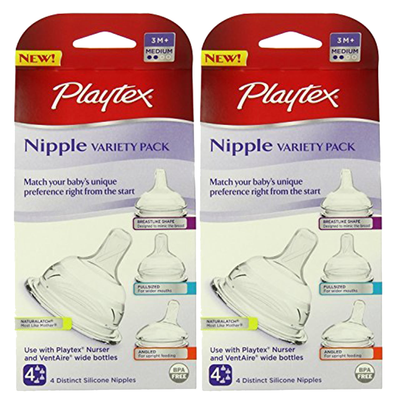 Simply Playtex Baby 0M+ 12 Count Silicone Nipples Size 1 BPA Free 