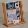Wooden Mallet Countertop Literature Display w/Business Card Pocket-Finish:Light Oak