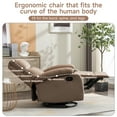 thumbnail image 7 of 360° Swivel Rocking Recliner for Adults, Micro Velboa Rocker Recliner Chair for Living Room, Manual Single Sofa Recliner for Apartment - Light Brown, 7 of 7