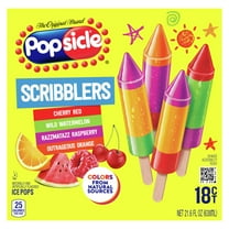 Popsicle Scribblers Colors from Natural Sources Popsicle Ice Pops, 18 Count