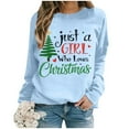 thumbnail image 5 of WEAIXIMIUNG Sweat à Capuche pour Femmes Mode de Noël Imprimé Arbre de Noël Lettre Manches Longues Col Rond, 5 of 5