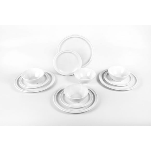 Vajilla Redonda 5 Personas (15 Piezas) -blanco Policarbonato Plastipractic Vajilla redonda 5 personas