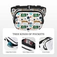 thumbnail image 5 of Rateoe Back To School A Print Fanny Pack Belt Bag for Women and Men, Square Double-Layer Waterproof Waist Pack with Adjustable Strap for Hiking, Jogging, Cycling, 5 of 9
