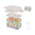 thumbnail image 1 of Lonchera Bento Box Fiambrera para Adultos y Niños, 2000 ml 3 Compartimentos Portátil Caja de Almuerzo Extraíbles con Cubiertos Sin BPA, Apta Lavavajillas y Microondas Escuela, Trabajo y Viajes, 1 of 4