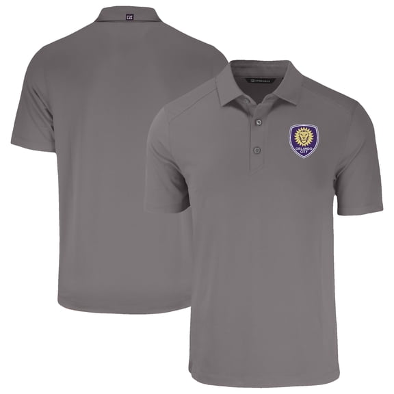 Men's-Cutter & Buck  Gray Orlando City SC Big & Tall Forge Eco Stretch Recycled Polo