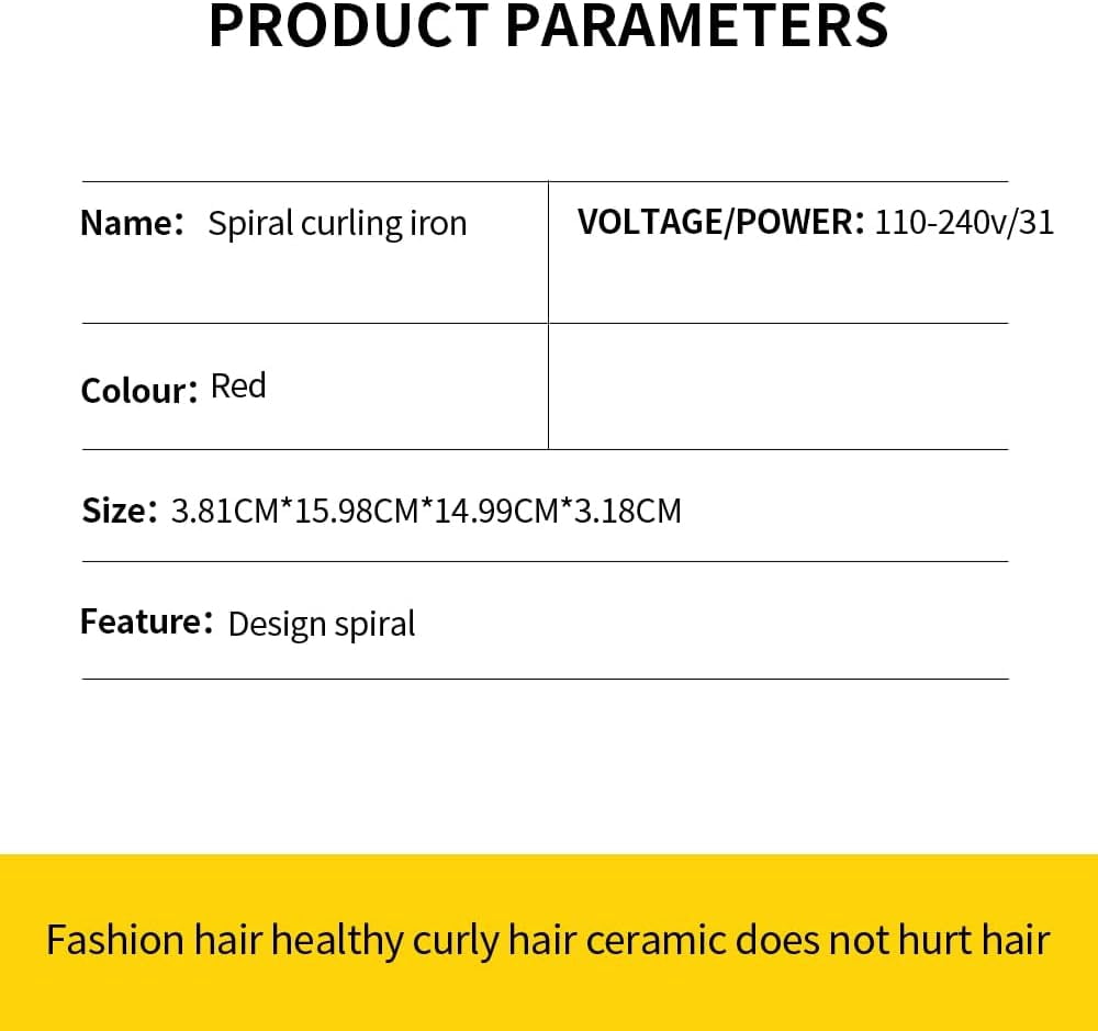 Automatic Hair Curling Iron, The Ceramic Body conducts Heat to Effectively Protect The Hair. It can be Set in Ten Seconds After Winding The Hair, Suitable for Daily Styling - Red