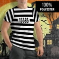 thumbnail image 3 of Halloween Prisoner Old Time Striped Costume All Over Adult T-Shirt - Medium, 3 of 7
