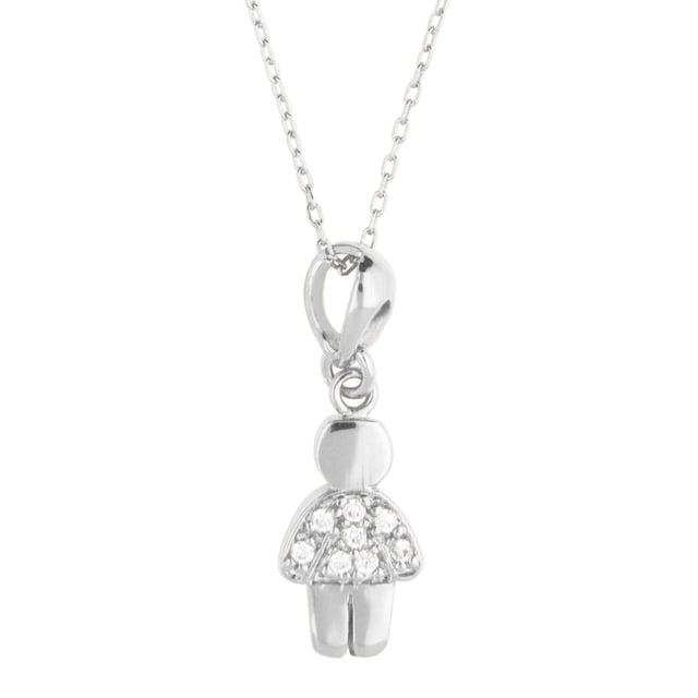 Collar para Mujer con Cristal Fino Swarovski en forma de niño– Bañado en Rodio- Collar Elegante y Brillante-Collares de Mujer de Moda- Joyería para Mujer de Moda- Regalo especial Ortiz Espinosa Temporada