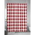 thumbnail image 5 of Red White Shower Curtain, Buffalo Plaid Waterproof Shower Curtain Set with 12 Hooks Lightweight Washable Fabric Shower Curtains for Bathroom 48x72 Inches, 5 of 6