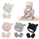 thumbnail image 2 of S Gorro de punto de algodón Gorro cálido de invierno para niños y niñas Gorros con pompones dobles Guantes, 2 of 5