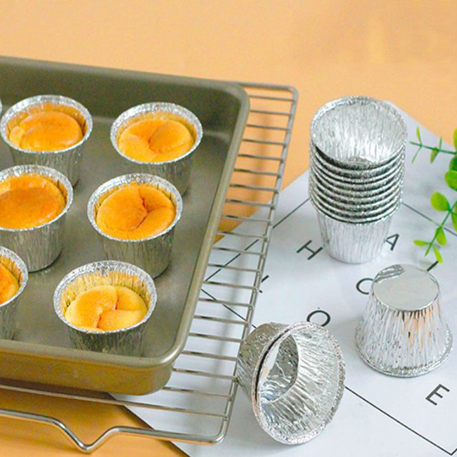 Dream Lifestyle 50Pcs Aluminum Foil Cups,Disposable Ramekins Muffin