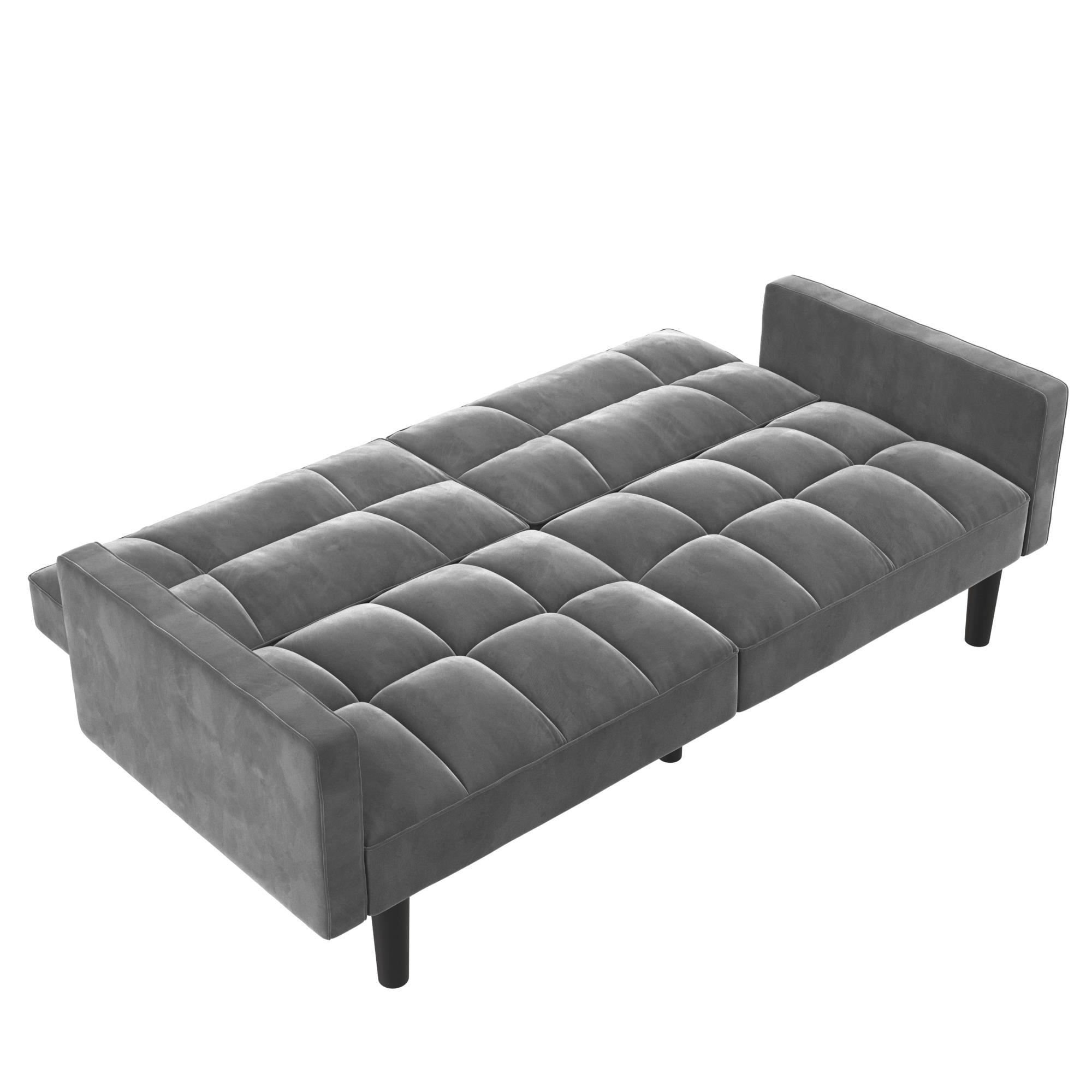 Blue DHP 2253619 Harper Convertible Sofa Sleeper Futon with Arms
