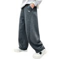 thumbnail image 2 of Swanpen Boys Cargo Pants Elastic Summer Loose Fit Lightweight Trousers, Drawstring Sweatpants for Kids 5-15Y Grey, 2 of 6