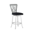 thumbnail image 2 of 0413 Bella Vita Laser Cut Round Back Memory Swivel Counter Stool in Black Microfiber, 2 of 2