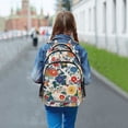 thumbnail image 6 of FORMRS Kids School Backpack Elementary Student Unisex Travel Bookbag with Reflective Stripes, Red Japanese Floral Pattern, 6 of 7