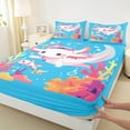 thumbnail image 3 of Manfei Cartoon Axolotl Bed Sheets for Kid, Ocean Marine Coral King Sheets, Kawaii Sea Fish Sheet Set, Lightweight Room Decor, 4-Piece, 3 of 7
