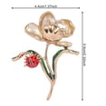 thumbnail image 5 of Grofry Women Brooch Flower Ladybug Shape Rhinestone Decor Anti-slip Wear-resistant Suit Coat Collar Hat Scarf Decoration Clothes Pin Prom Party Garment Jewelry, 5 of 7