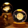 thumbnail image 2 of Favor de fiesta Cumpleaños Dormitorio Decoración Brillante Planetario Galaxia Astronauta Bola de cristal USB LED Luces de noche Regalo de Navidad para niños, 2 of 4