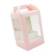 thumbnail image 1 of Cajas de embalaje floral con asa, ventana transparente para bodas, regalos de graduación Rosa, 1 of 9