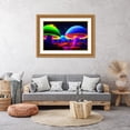 thumbnail image 3 of Stephen Chambers 32x23 Gold Ornate Wood Framed With Double Matting Wall Art Titled - Unreal Neon Mushrooms Two, 3 of 6