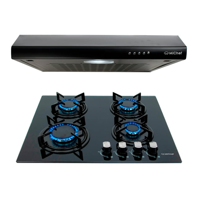 Combo Parrilla y Campana MiChef de 60 cm en Color Negro Rivara