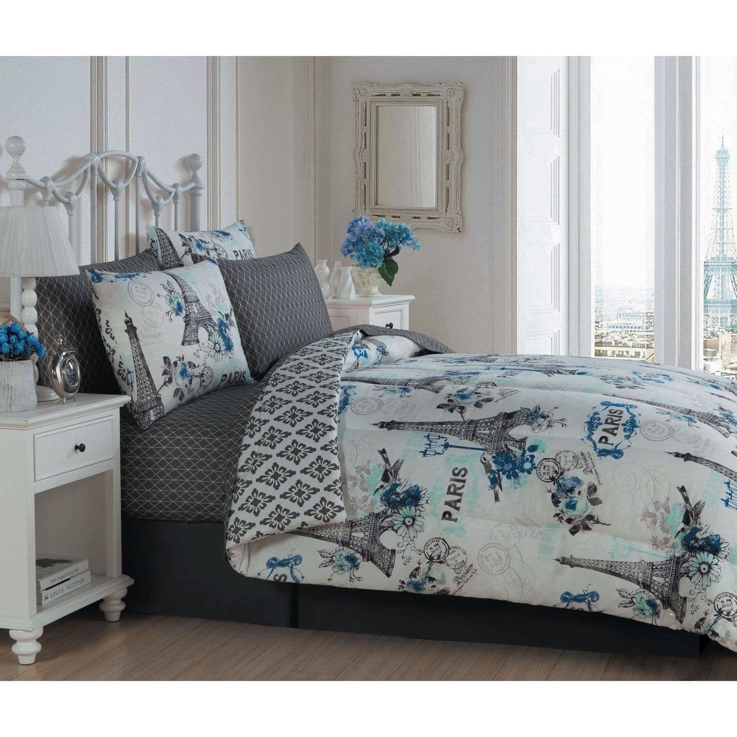 Avondale Manor Cherie 6pc Bed in a Bag Set - Twin - Blue - Walmart.com