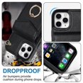 thumbnail image 4 of Elegante funda multifuncional tipo cartera para iPhone 11 Pro con correas, ranura para tarjetas, soporte para anillo, protección para cámara, material de PU, a prueba de golpes y antirrobo., 4 of 5