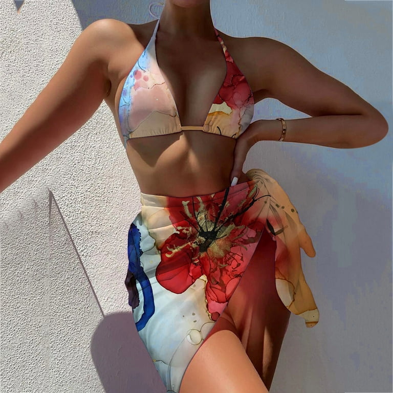 PMUYBHF Female Push up Bikini Top Underwire Bikini Swimsuit Women Swimwear  Push up Bikini Set Thong Brazilian Bathing Suit Beach Wear M