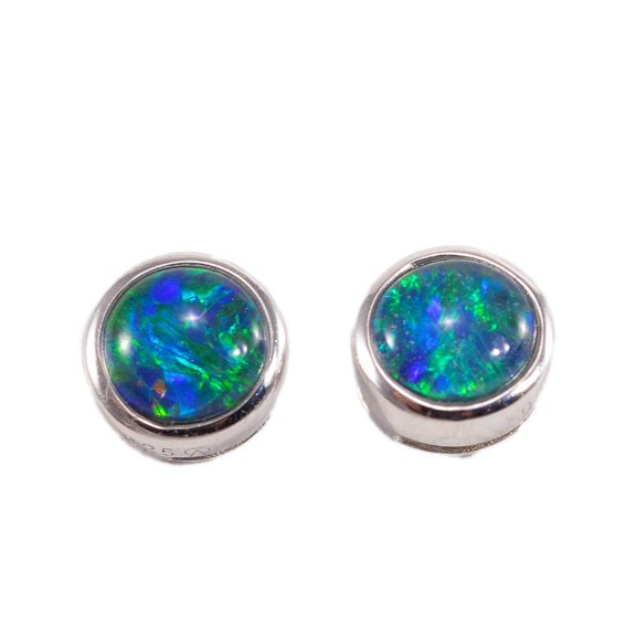 SURPRISE MOONLIGHT FLASH STERLING SILVER AUSTRALIAN OPAL EARRINGS